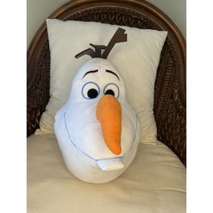 Disney Frozen Olaf Snowman Head 15" Plush 2015 Decorative Pillow Jumping Beans